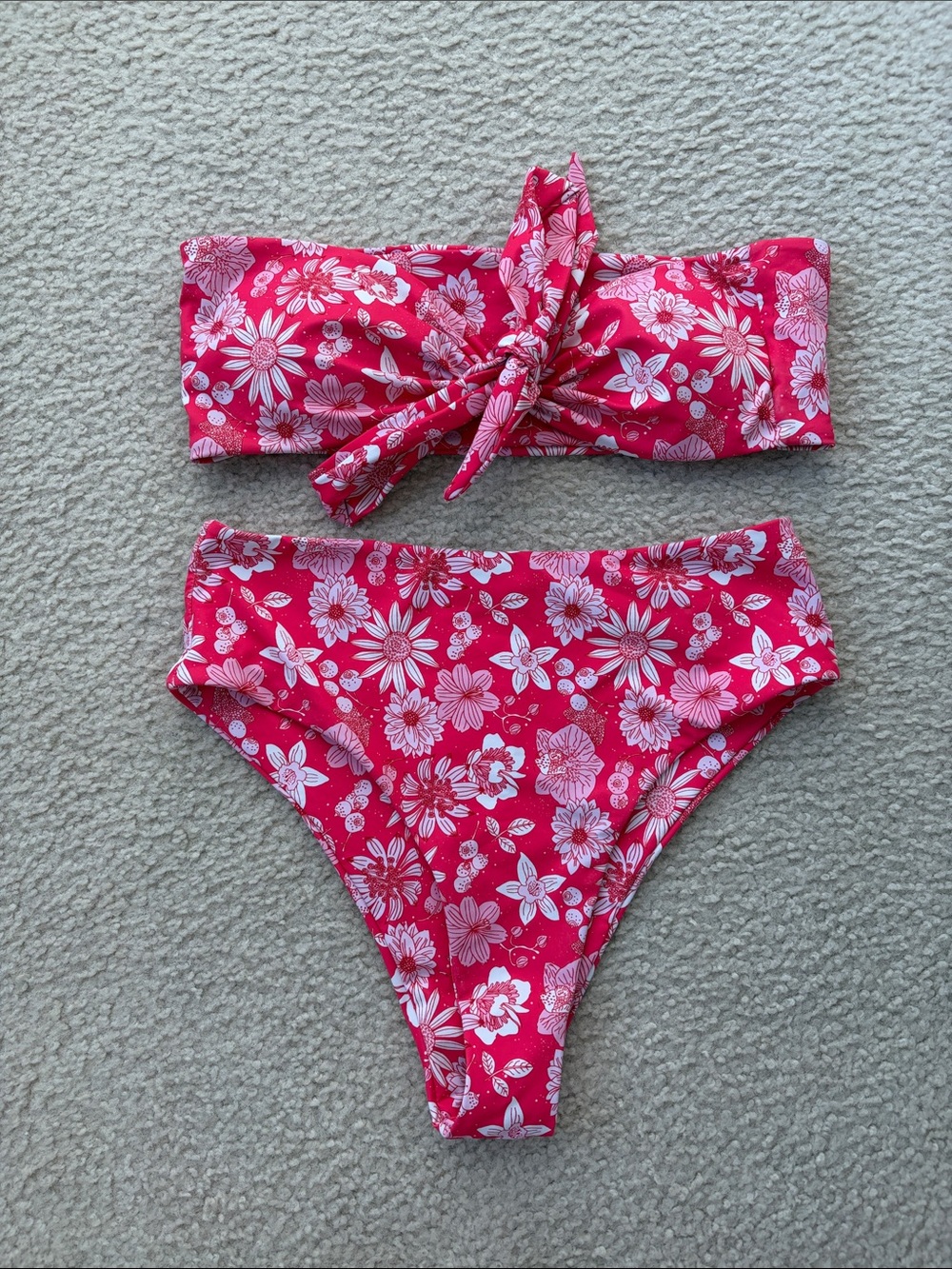 Women’s Pink Flower Bikini Set